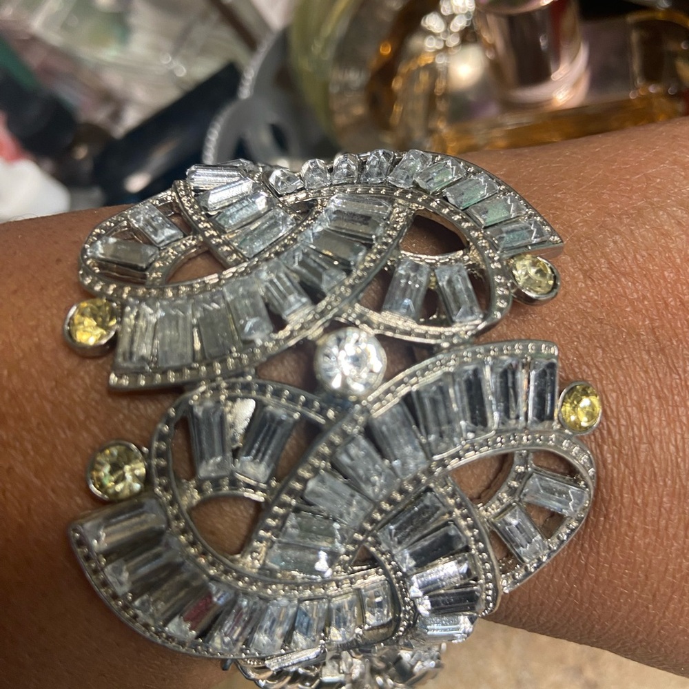 Silver and Gold Rhinestone Bracelet - Picture 4 of 4